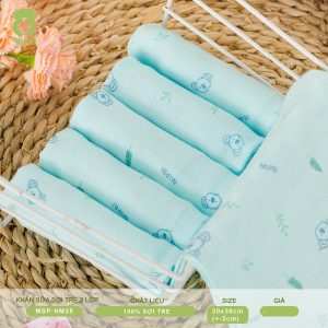KHĂN SỮA SƠ SINH – 2 LỚP ( 70% sợi tre   30% Cotton)