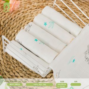 KHĂN SỮA SƠ SINH – 2 LỚP ( 70% sợi tre   30% Cotton)