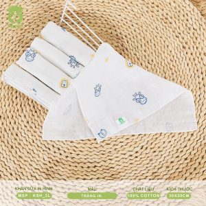 KHĂN SỮA IN HÌNH-2 LỚP